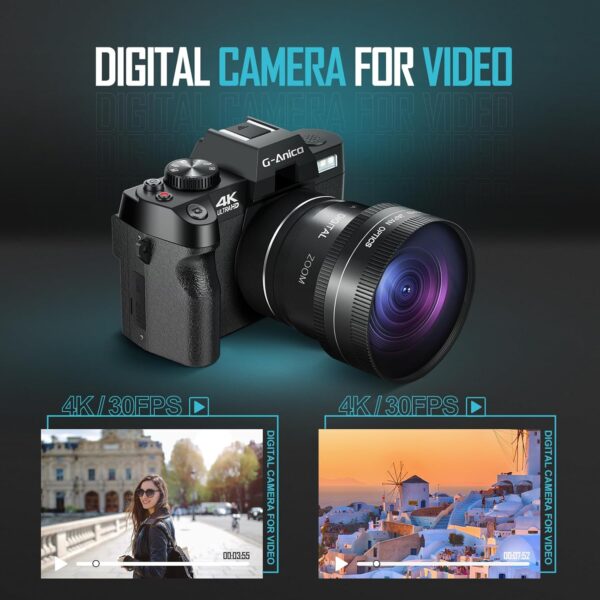 4K Digital Cameras for Photography, 48MP Vlogging Camera for YouTube with WiFi - For Sale - Price - Image 2