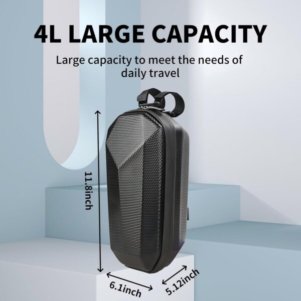 Electric Scooter Bag Storage, Electric Bike Handlebar Bag, Scooter Storage Bag with 4L Large Capacity, Waterproof Scooter Front Handlebar Bag for Carrying Phone, Wallet, Charger Tools - For Sale - Price - Image 3