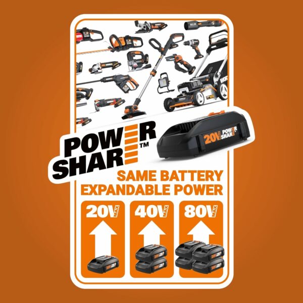 WORX 40V Turbine Leaf Blower Cordless with Battery and Charger, Brushless Motor Blowers for Lawn Care, Compact and Lightweight Cordless Leaf Blower WG584 – 2 Batteries & Charger Included - Image 5