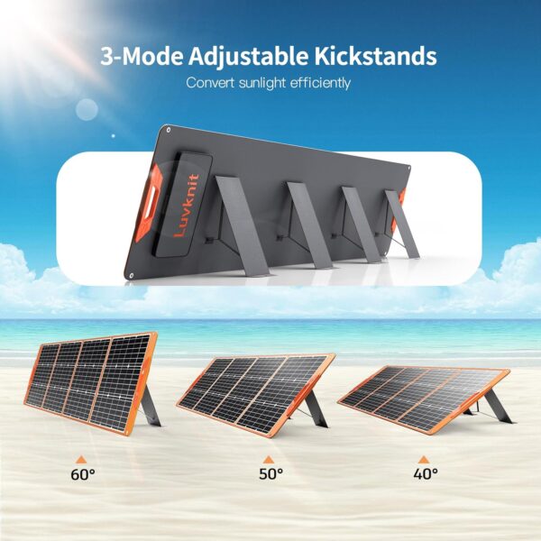 Upgraded 200W Portable Solar Panel for Power Station Generator, 18V Foldable Waterproof IP65 Solar Cell Charger with Adjustable Kickstand and MC-4 Cable for Laptop Outdoor Camping Boat Lawn RV Trip For Sale - Price - Image 6