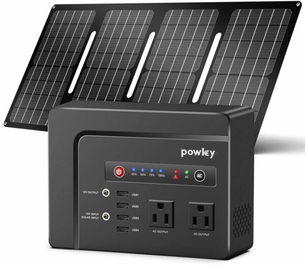 Powkey Solar Generator with Panel,200W Portable Power Station with Solar Panel 40W, 110V Pure Sine Wave DC/USB/AC Outlet Electric Generator Battery Backup for Outdoor Camping Emergency Home - For Sale - Price - Image 6