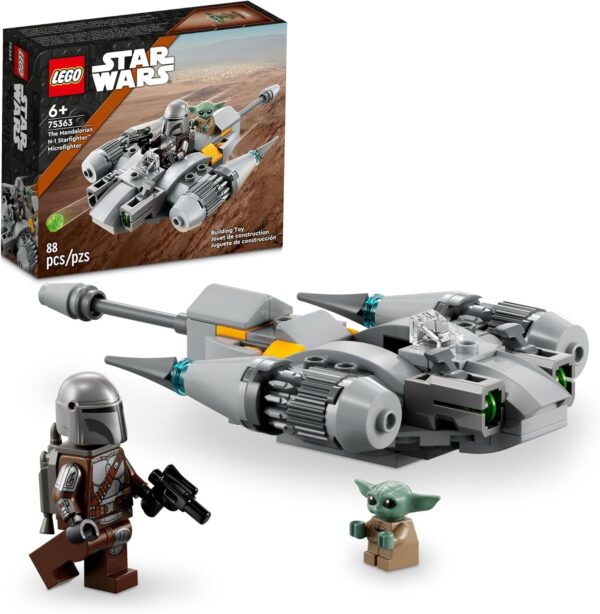 LEGO Star Wars The Mandalorian’s N-1 Starfighter Microfighter, Building Toy Set for Kids Ages 6 and Up with Mando and Grogu 'Baby Yoda' Minifigures, Fun Gift Idea for Action Play, 75363 - For Sale - Price