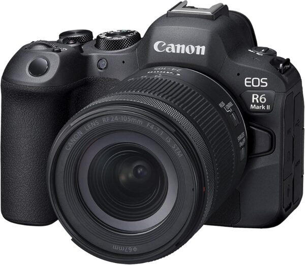 Canon EOS R6 Mark II Mirrorless Camera RF24-105mm F4-7.1 is STM Lens Kit, Full-Frame Hybrid Camera, 24.2 Megapixel CMOS Sensor, Photo and Video Capabilities, Black - For Sale - Price