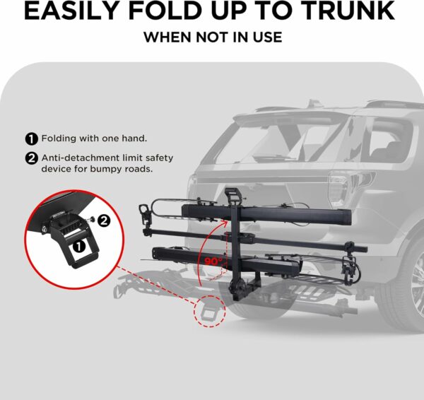 E-Bike Rack Hitch Mount Platform Style for Cars Trucks SUVs Minivans RV, fits E-Bike with Up to 5-inch Fat Tire Carrier Rack 200 lbs Capacity - For Sale - Price - Image 7