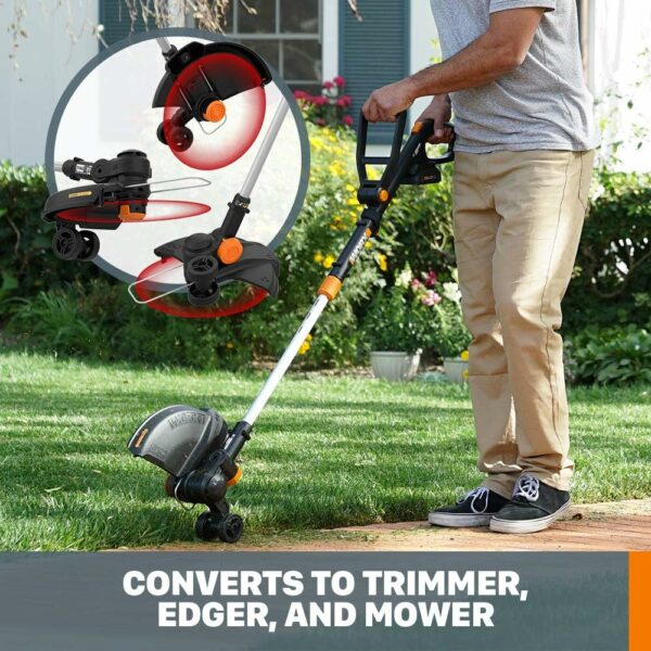 Worx String Trimmer/Edger/Lawn Mower 3-in-1 Grass Trimmer GT Revolution 20V 12" (2 Batteries & Charger Included) WG170 - For Sale - Price - Image 2