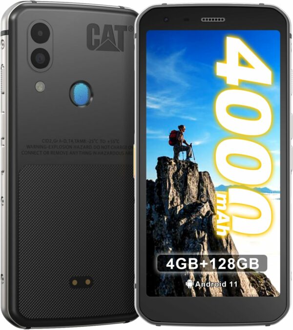 CAT S62 Rugged Cell Phone Unlocked (128GB, 4GB) 5.7" IP68 Waterproof Android Smartphone, 12MP Dual Camera, All Day Battery, NFC, Fingerprint Unlock, Snapdragon 660 Nano Slot(Black) New - For Sale - Price