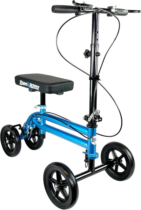 KneeRover Economy Knee Scooter Steerable Knee Walker for Adults for Foot Surgery, Broken Ankle, Foot Injuries - Foldable Knee Rover Scooter for Broken Foot Injured Leg Crutch with Dual Brakes (Blue) - For Sale - Price