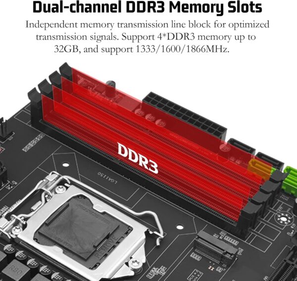 B85M PRO LGA 1150 Motherboard (Micro-ATX, DDR3, PCIe 3.0, NVME M.2, SATA 6Gb/s, VGA/DVI/HDMI-Compatible, Gigabit LAN) for Intel 4th Gen Core i7 i5 i3/Pentium/Celeron Series Processors - For Sale - Price - Image 4