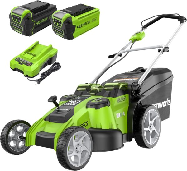 Greenworks 40V 20" Twin Blade Mower, 4.0Ah + 2.0Ah Battery - For Sale - Price