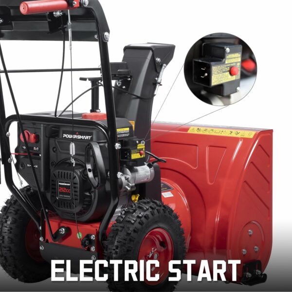 PowerSmart 26-Inch Self Propelled Two-Stage Snow Blower Gas Powered 212cc Engine with Electric Start, LED Headlight - Image 3