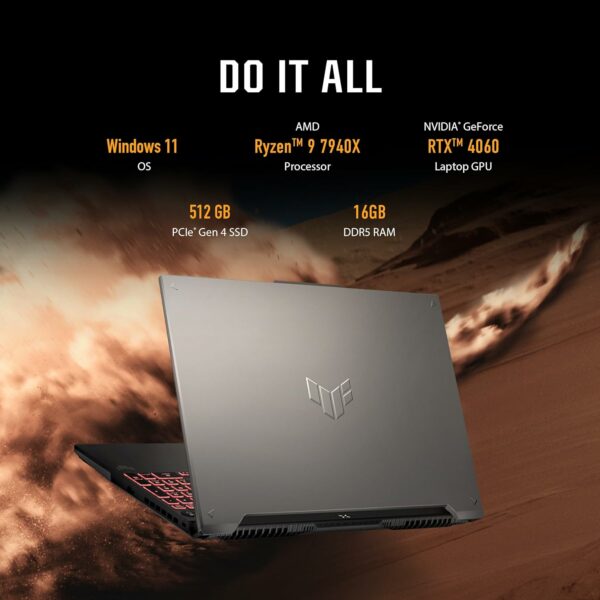 ASUS TUF Gaming A16 Gaming Laptop, 16” FHD+ 16:10 165Hz Display, AMD Ryzen™ 9 7940HX, NVIDIA® GeForce RTX™ 4060, 16GB DDR5, 512GB PCIe Gen4 SSD, Wi-Fi 6, Windows 11, FA607PV-AS93 - For Sale - Price - Image 2