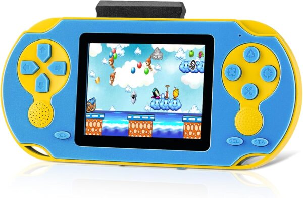 16 Bit Handheld Game for Kids, Video Game Player with Built in 230 HD Games, 3.0'' Screen Retro Electronic Game Machine with 3 Game Cartridges, Portable Rechargeable Games for Ages 3-12 (Blue) - For Sale - Price