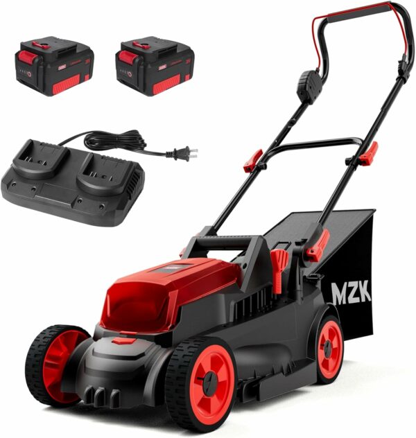 MZK 40V 13”Cordless Electric Lawn Mower,with 4-Position Height Adjustment,Compact and Lightweight Push Battery Powered Lawn Mower (2 * 4AH Batteries) - For Sale - Price