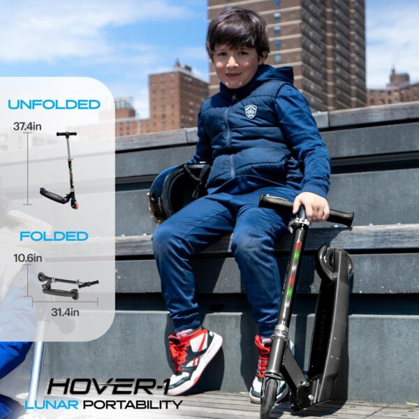 Hover-1 Lunar Kids Folding Kick Scooter with Color-Changing LED Light Up Wheels, Foot Brake, Adjustable Height Handle, and Light Weight Design - For Sale - Price - Image 5