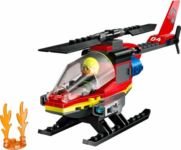 LEGO City Fire Rescue Helicopter Toy, Building Set with Firefighter Minifigure Pilot Toy, Fun Gift or Pretend Play Toy for Boys, Girls and Kids Ages 5 and Up, 60411 - For Sale - Price - Image 5