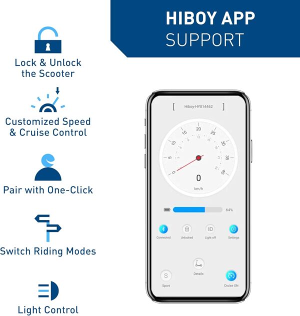 Hiboy S2/S2R Plus Electric Scooter, 8.5"/9" Tires, Up to 17/22 Miles Range, 350W Motor & 19 MPH Portable Folding Commuting Electric Scooter for Adults with Double Braking System and App - For Sale - Price - Image 8