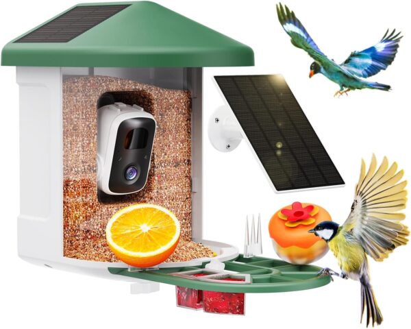 Bird Feeder with Camera with AI Identify Bird Species Solar Panel, Smart Bird House with Cam, Live View, Instant Arrival Alerts, Capture Bird Video, Bird Lover Watching Birds - For Sale - Price