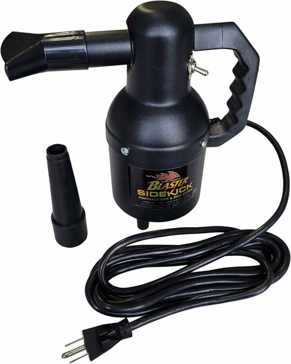 METROVAC SK-1-25 Sidekick Blower System - Heavy Duty Car & Motorcycle Cleaner, Dryer - Powerful Compact Air Duster - Portable Car Cleaning Supplies w/ 1.3 Peek HP 120V - Image 4