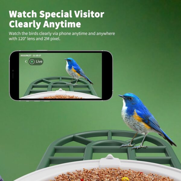 Bird Feeder with Camera with AI Identify Bird Species Solar Panel, Smart Bird House with Cam, Live View, Instant Arrival Alerts, Capture Bird Video, Bird Lover Watching Birds - For Sale - Price - Image 5