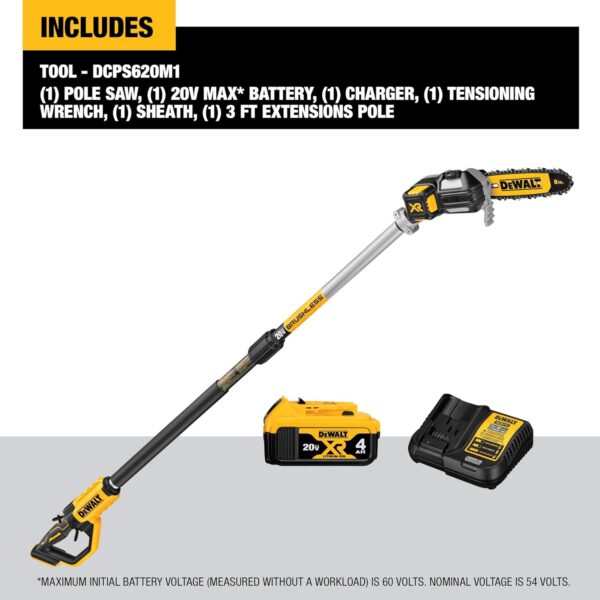 DEWALT 20V MAX* XR Pole Saw, 15-Foot Reach (DCPS620M1) - For Sale - Price - Image 3