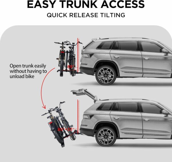 E-Bike Rack Hitch Mount Platform Style for Cars Trucks SUVs Minivans RV, fits E-Bike with Up to 5-inch Fat Tire Carrier Rack 200 lbs Capacity - For Sale - Price - Image 5