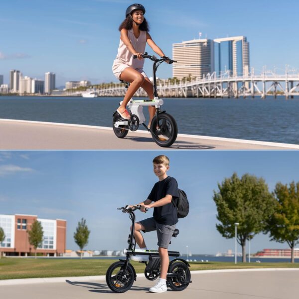 isinwheel U1 Electric Bike for Adults 500W Motor, 20 mph Folding Ebike, 14"/16"/20" Adults Electric Bicycles with Smart Uphill, 280.8Wh Battery, 25 Miles PAS Range, Mini E Bikes for Adults and Teens - For Sale - Price - Image 9