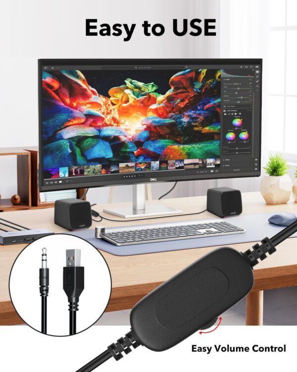 Computer Speakers,Computer Speakers for Desktop PC,Desktop Speakers,Small Computer Speakers USB Powered 3.5mm Aux Speaker for PC,Laptop,Tablet,Phone - For Sale - Price - Image 2