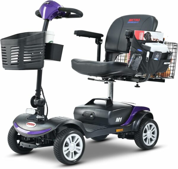 Metro Mobility Scooters, Electric 4-Wheel Scooter for Seniors, Adults, Purple, Modern Style, Up to 300 lbs, 4.97 mph, 10 Miles Range, Folding for Travel - For Sale - Price