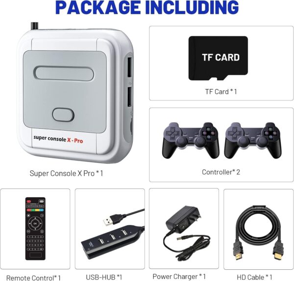 Super Console X Pro Retro Game Console with 117000+ Games,TV & Game System in 1 Video Game Console, 4K TV HD/AV Output,Compatible with 63+ Emulators,with 2 Wireless Game Controllers - For Sale - Price - Image 6