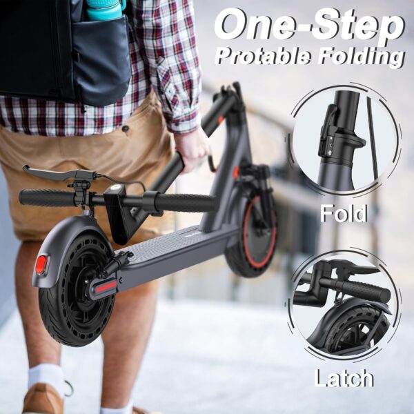 Electric Scooter Adult, Powerful 350W/500W Motor, Max Range 21-27 Miles, Max 19/21 MPH, Dual Braking System, Portable Folding Commuting (10'' Solid Tire-Dual Supension-23Miles) - For Sale - Price - Image 7