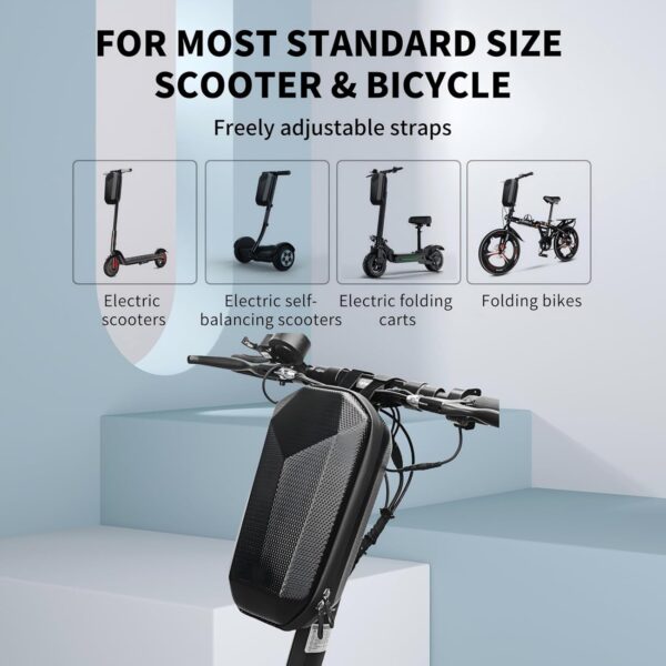 Electric Scooter Bag Storage, Electric Bike Handlebar Bag, Scooter Storage Bag with 4L Large Capacity, Waterproof Scooter Front Handlebar Bag for Carrying Phone, Wallet, Charger Tools - For Sale - Price - Image 2