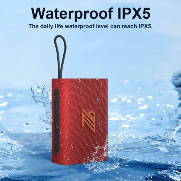 Bluetooth Speaker Small Speakers Clear Loud Stereo Sound TWS Portable Wireless Speaker with Lights IPX5 Waterproof Speakers BT5.3 Long Playtime for Home Party Outdoor Beach Electronic Gadgets (Red) - For Sale - Price - Image 2