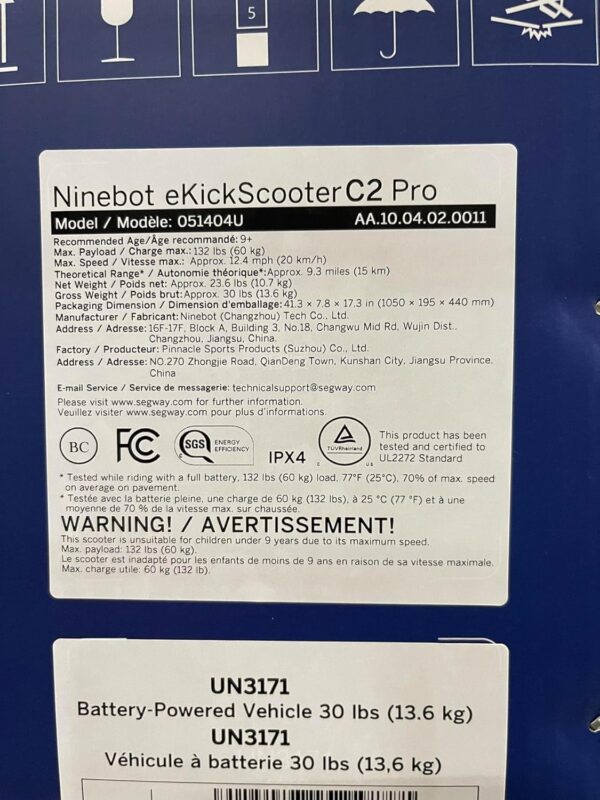 Segway Ninebot eKickScooter - Electric Scooter for Kids 6-14, w/t Adjustable Handlebar Height ( Only C2 Pro ) for Riders up to 132 lbs, Includes New Cruise Mode, UL-2272 Certified - For Sale - Price - Image 11