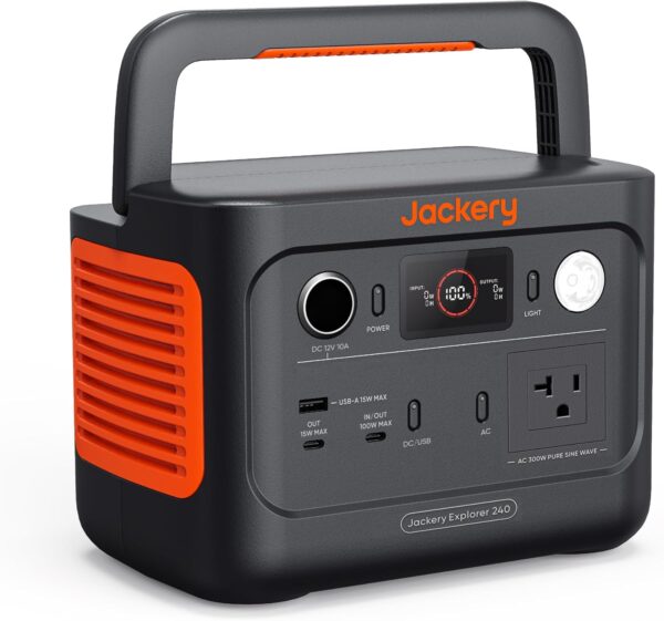 Jackery Explorer 240 v2 Portable Power Station, 256Wh LiFePO4 Battery with 300W AC/100W USB-C Output, 1Hr Fast Charging, Versatile Scenarios-Outdoor/Camping/RV/Travel/Emergency Backup For Sale - Price