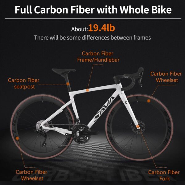 SAVADECK Carbon Road Bike,Lightweight Full Carbon Racing Bicycle with 105 R7120 24S Shift Groupset and Hydraulic Oil Disc Brake Bike - For Sale - Price - Image 2