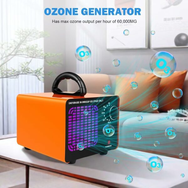 Ozone Generator 60,000mg/h, Ozone Machine Odor Removal Ozone Odor Eliminator Ozonator Air Ionizer Deodorizer for Home/Car/Smoke/Pet Odor For Sale - Price - Image 2