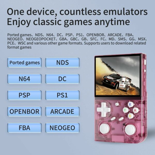 Aivuidbs G350 Retro Game Console,Linux System RK3326 Built-in 64G TF Card 4371 Games,3.5-inch IPS Screen, WiFi, Bluetooth 4.2, HDMI Output, 3200mAh Battery(G350-Pink-NEW) - For Sale - Price - Image 4