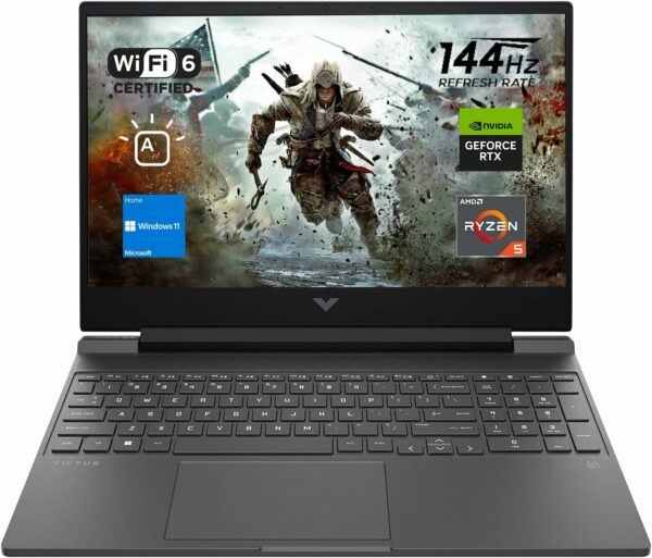 HP Victus 15 Gaming Laptop, 15.6" FHD 144Hz Display, AMD Ryzen 5 7535HS, 32GB DDR5 RAM, 1TB PCIe M.2 SSD, NVIDIA GeForce RTX 2050, HDMI, Webcam, Backlit Keyboard, Wi-Fi 6, Windows 11 Home, Silver - For Sale - Price