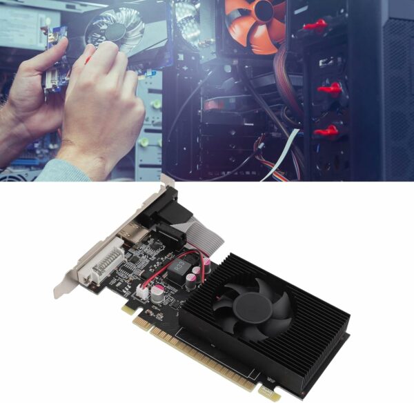 Zunate GT730 Graphics Card, 4GB GDDR3 128Bit GPU Graphics Cards, 2560X1600 Desktop Video Card for 10 11 for Linux, DVI VGA HDMI Output, PCI Express 2.0 with Fans - For Sale - Price - Image 4