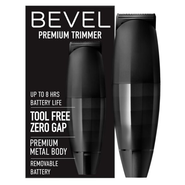 Bevel Beard Trimmer for Men - Black Edition Cordless Trimmer, 8 Hour Rechargeable Battery Life, Tool Free Adjustable Zero Gapped Blade, Barber Supplies, Mustache Trimmer | Price For Sale