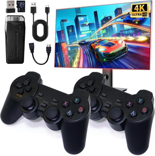 Wireless Retro Game Console, Video Game Console with Built-in 9 Emulators, 20,000+ Games, 4k Hdmi Output, and 2.4GHz Wireless Controller, Nostalgia Gaming Stick，Plug & Play TV Video Games(64G) - For Sale - Price