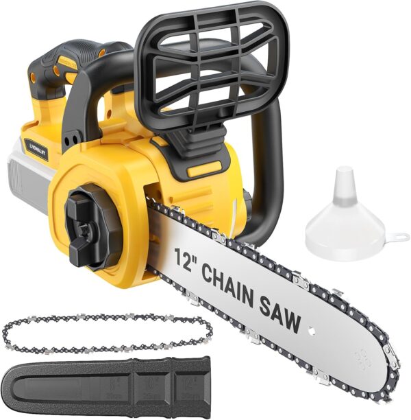 Cordless Chainsaw for Dewalt 20v Battery,12" Chain Saw Oil Lubrication System with Security Lock, Handheld Electric Chainsaw for Wood Cutting,Tree Trimming Branches(Battery Not Included) - For Sale - Price