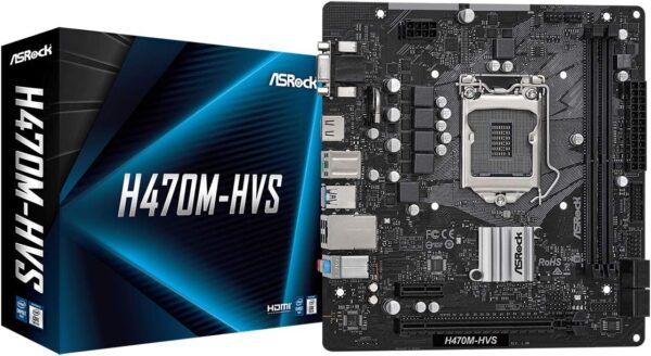 ASRock H470M-HVS DDR4 2933MHz 10th Gen Intel® Core™ Processors (Socket 1200) 4 USB 3.2 Gen1 HDMI D-Sub - For Sale - Price