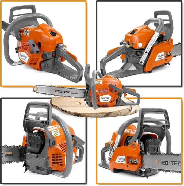 NEOTEC 43cc Gas Chainsaw NH843 with 16 Inch Guide Bar and Chain, Power Chain Saw 2.95HP 2,2KW 16" Gasoline Chainsaws for Trees and Firewood Cutting - For Sale - Price - Image 5