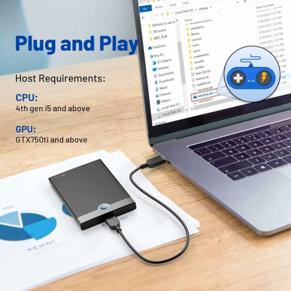 Retro Game Console Retroplay HDD - External Gaming Hard Drive Built in 60000+ Video Games,Compatible 70+ Emulators,Plug & Play Emulator Console Support SATA 3.0,USB 3.0,For Win8.1/10/11（500GB） - For Sale - Price - Image 3