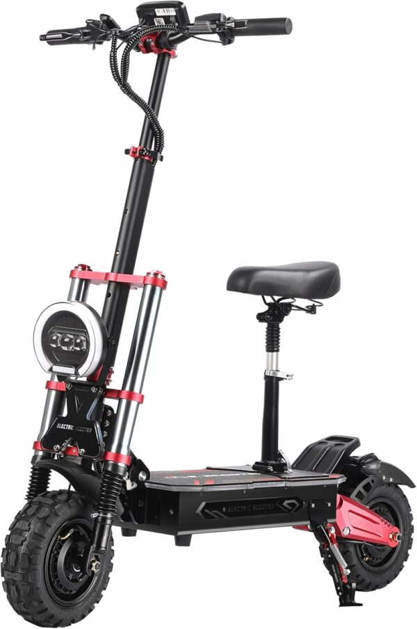 Adults Electric Scooter 6000W Dual Motor Up to 55 mph, 80 Miles Range，Fast Sport Electric Scooter 11" All Terrain Tires 800lbs Max Load with Detachable Seat，Folding - For Sale - Price - Image 4