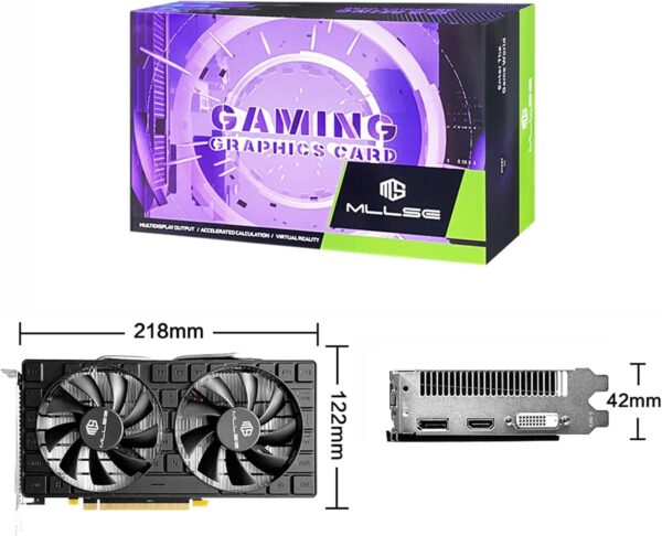 RX 580 8GB Graphics Card, 2048SP GDDR5 256 Bit GPU, PCIE 3.0 Gaming Video Card, Dual Fans Cooling, Gaming Card with HDMI/DP/DVI Ports, Desktop Graphics, GPU Video Card for Desktop Computer - For Sale - Price - Image 6