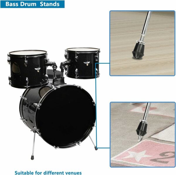 Ktaxon 5-Piece Adult Drum Set, 22 Inch Full-Size Drums Kit with Cymbal Stands, Hi-hat Stand, Sticks, Drum Pedal, Stool & Floor Tom for Beginner Teens Student (Black) - For Sale - Price - Image 4