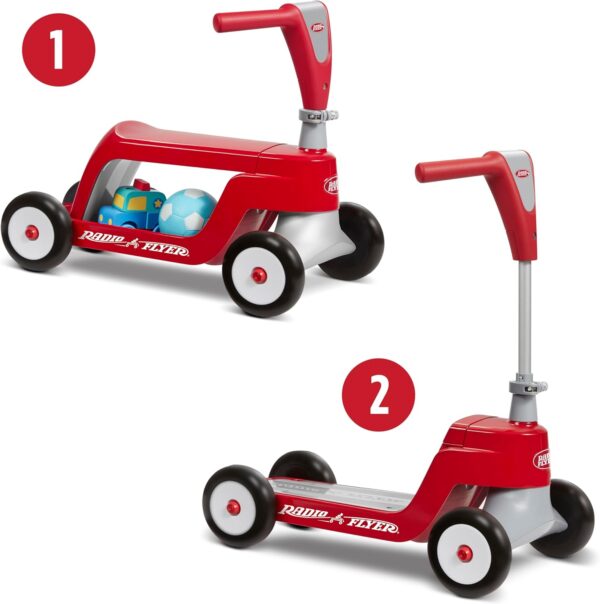 Radio Flyer Scoot 2 Scooter, Toddler Scooter or Ride On, For Kids Ages 1–4 Years, Red Ride On Toy, Large - For Sale - Price - Image 4