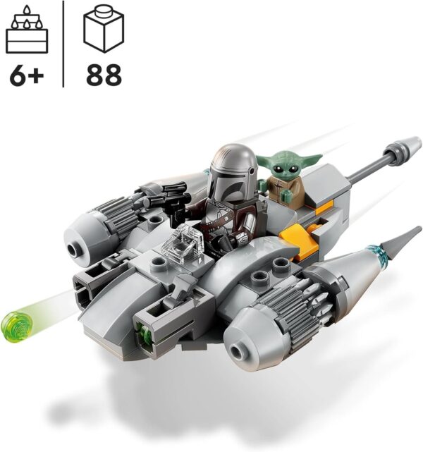 LEGO Star Wars The Mandalorian’s N-1 Starfighter Microfighter, Building Toy Set for Kids Ages 6 and Up with Mando and Grogu 'Baby Yoda' Minifigures, Fun Gift Idea for Action Play, 75363 - For Sale - Price - Image 3